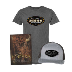 NBA T-shirt, gray hat, & Bison Producers' Handbook